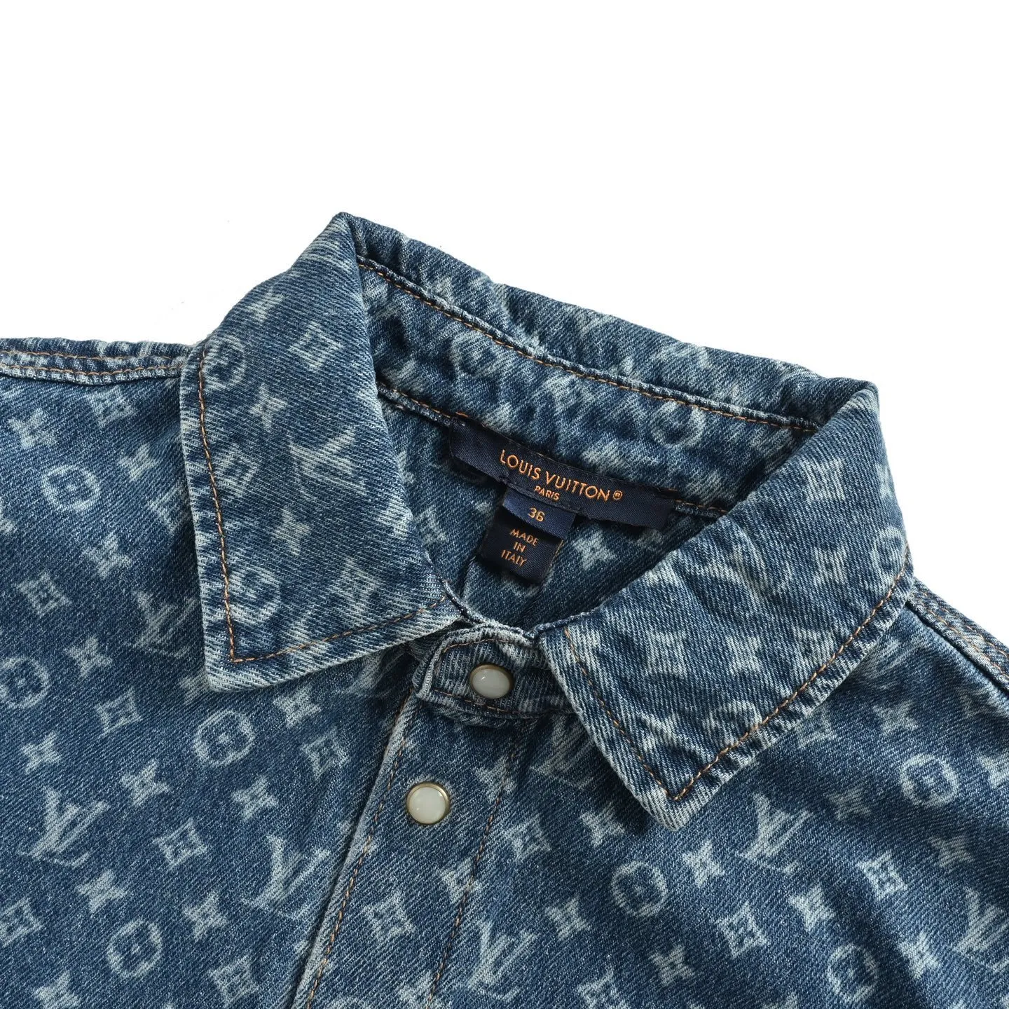 Louis Vuitton/Louis Vuitton 25Fw all-over printed old flower denim shirt jacket